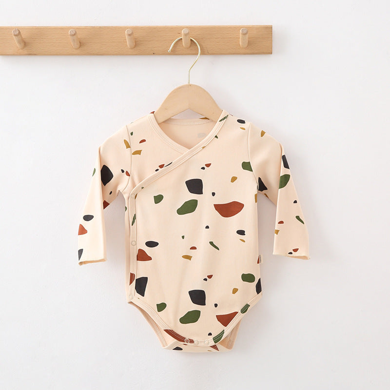 Baby Long-sleeved Romper Triangle Bag Fart Clothes Pure Cotton