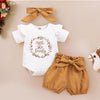 Children's Clothing Three-piece Short-sleeved Shorts And Headwear