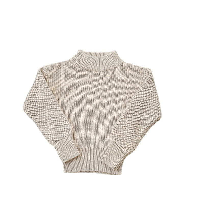 Long-sleeved Solid Color Korean Kids Base Sweater